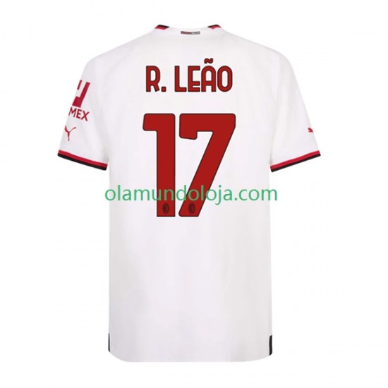 Camisola AC Milan Rafael Leao 17 Homem Equipamento Segundo 2022-2023 Manga Curta